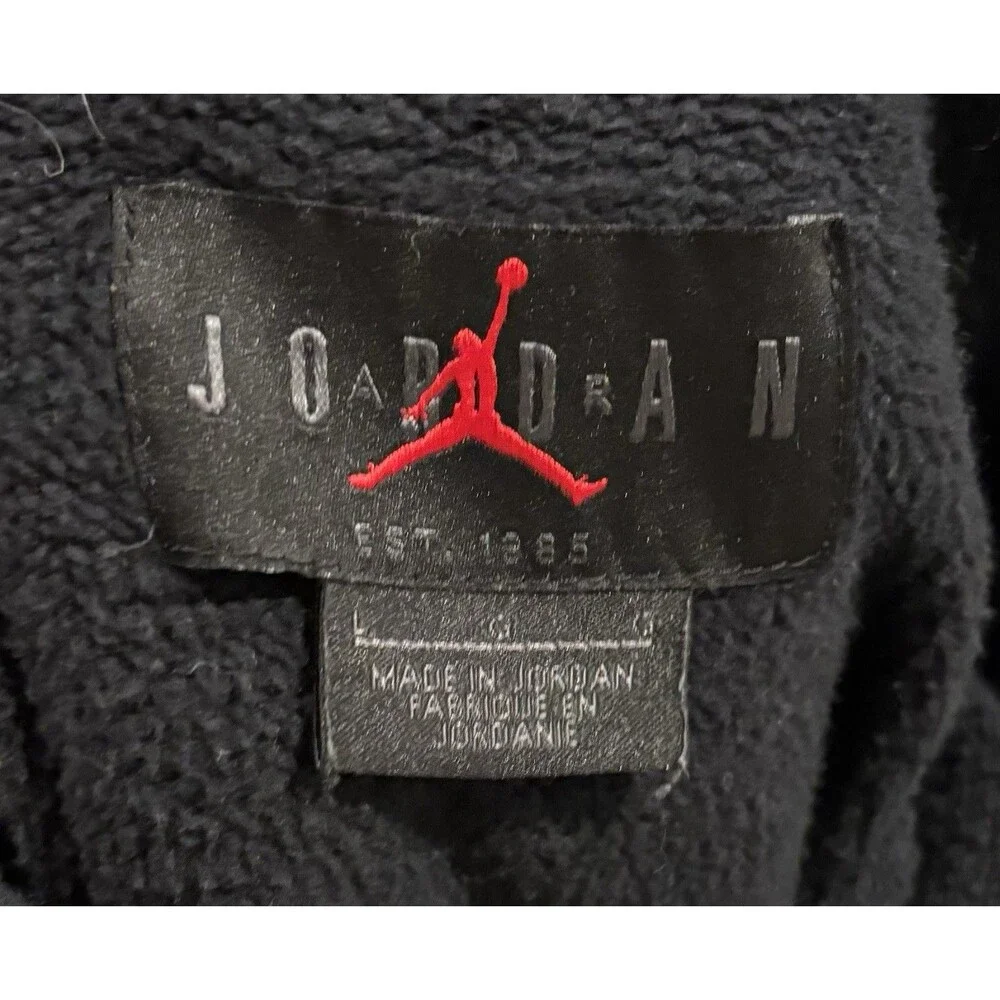 Nike Air Jordan Hoodie Mens Large Black Jumpman Classics Logo Print Pullover